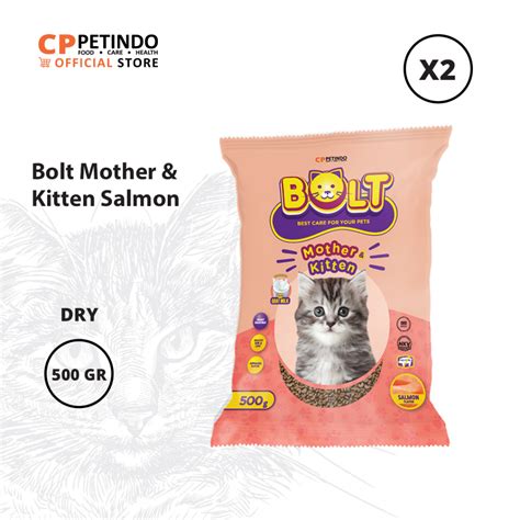 Jual Bolt Mother Kitten Salmon Makanan Induk Anak Kucing 500 Gr X2