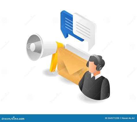 Flat Isometric Illustration Concept Of Digital Email Marketing Stock Illustration Illustration