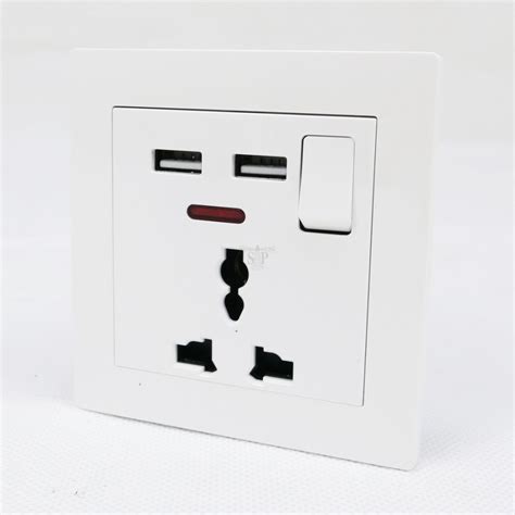 NIPPON II C1012 13Amp 1 Gang Universal Switch Socket C W Neon And 2 USB