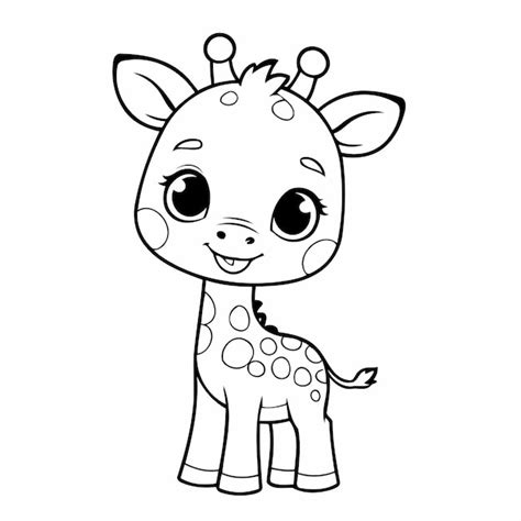 Desenho De Girafa Ador Vel Para Crian As Pequenas Vetor Premium