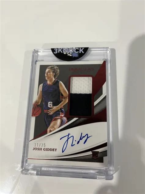 Josh Giddey Rookie Patch Auto Panini Immaculate Collegiate