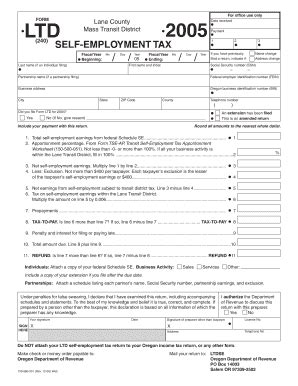 Fillable Online Oregon 2005 Lane County Mass Transit District Form LTD