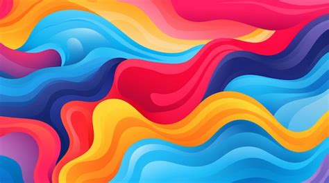 Una Pintura Abstracta Colorida De Olas Y Los Colores Del Arco Iris