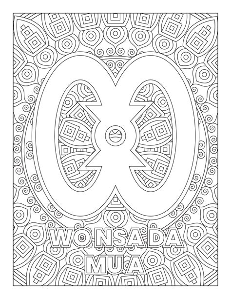 desenho de símbolos adinkra africanos para colorir wo nsa da mu a