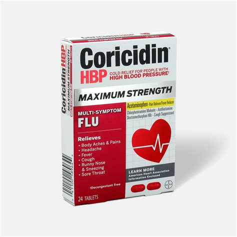 Coricidin Hbp Max Strength Multi Symptom Flu Tablets 24ct