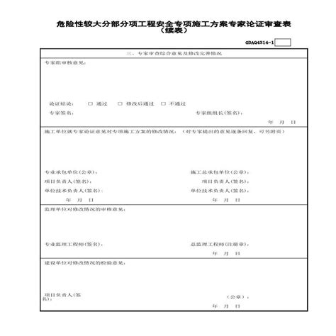 危险性较大分部安全专项方案专家论证审查表 建筑设计规范 土木在线