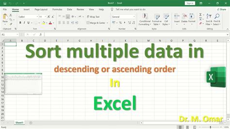 Sort Multiple Data In Descending Or Ascending Order In Excel Youtube