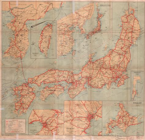 1927 map of the Railway Network of Japan and Korea [5000 × 4850] : r ...