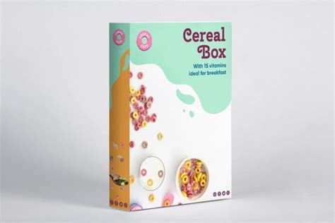 22+ Best Free Cereal Box Mockup PSD Template for Packaging