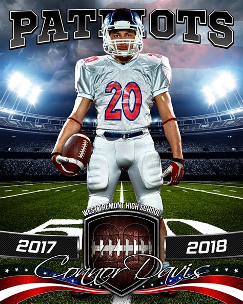 Sports Poster Photo Template - American Football - Photoshop Sports ...