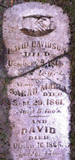 Sarah Maria Davidson 1861 1861 Find A Grave Memorial