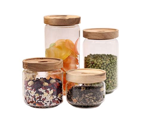 Glass Jars With Wooden Lids | 700ml Best Air Tight Glass Jar