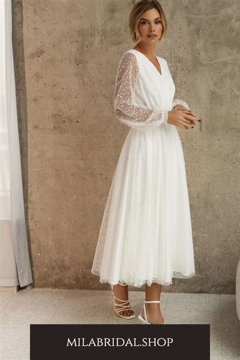 Tea Length Simple And Minimalist Wedding Dresses Midi Wedding Dress