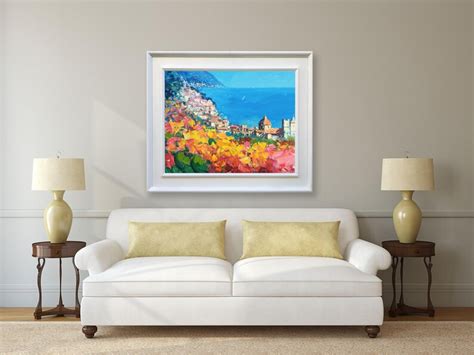 Positano Painting On Canvas Original Art Amalfi Coast Italy Etsy