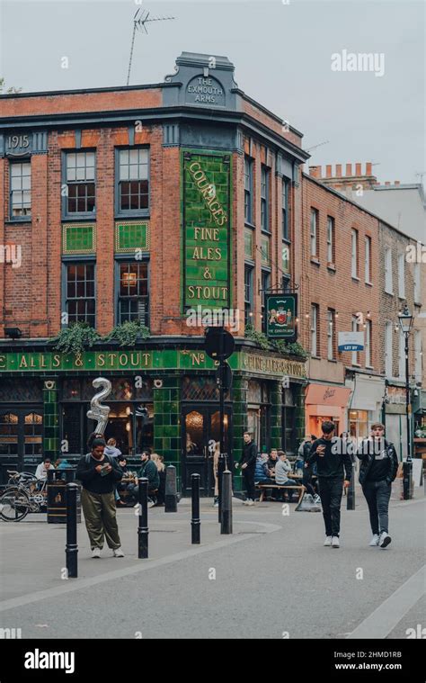 London UK October 23 2021 People Walk On Exmouth Market A Semi