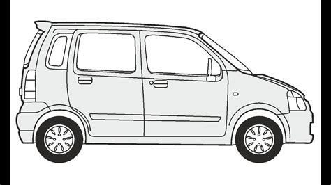 How To Draw A Suzuki Wagon R Как нарисовать Suzuki Wagon R Youtube