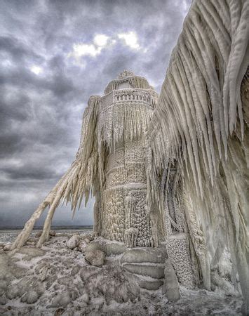 St Joseph Lighthouse Covered In Ice Peter Ciro Photography Winter