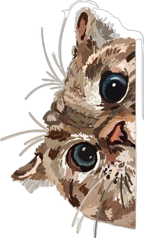 peeking cat sticker   cat painting cat art watercolor cat