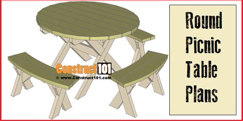 Round Picnic Table Plans - Step-By-Step - Construct101