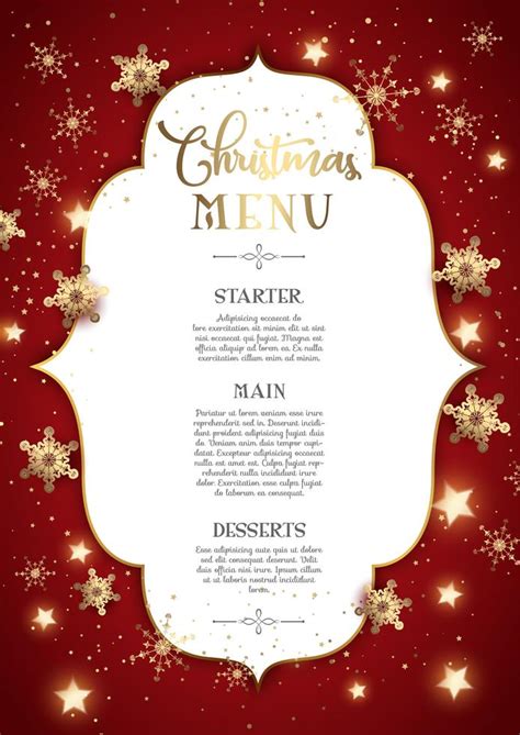 Decorative Christmas Menu Design 679045 Vector Art At Vecteezy