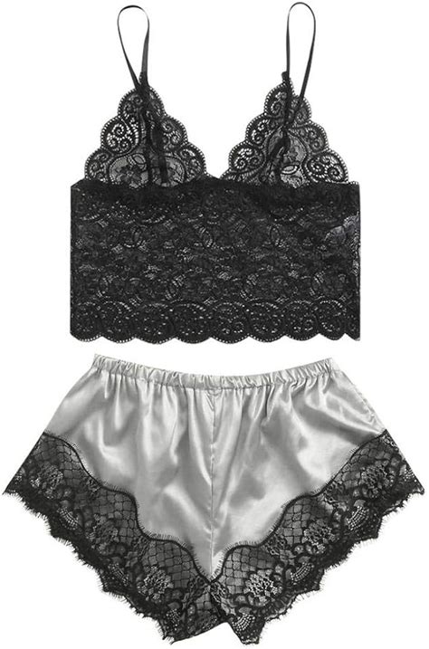 Nuisette Lingerie Sexysexy Dentelle Lingerie Sous V Tements En Soie V Tements De Nuit Pyjamas