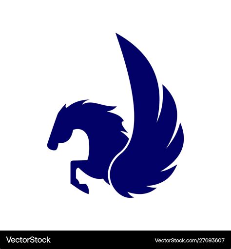 Pegasus blue concept logo icon Royalty Free Vector Image