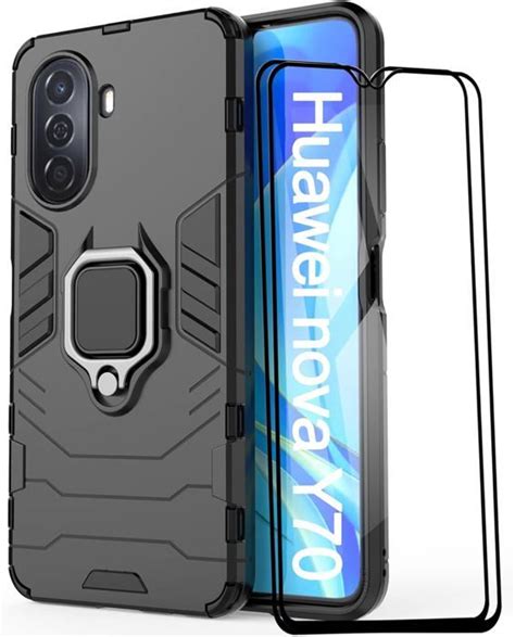 Coque Huawei Nova Y70 Y70 Plus avec 2 écrans protecteurs et support