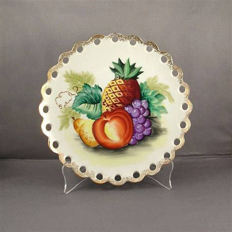 Ucagco Japan Handpainted Pineapple And Fruit Porcelain Plate Hand