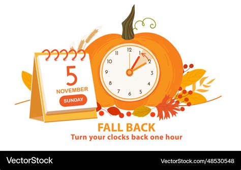 Daylight saving time ends 2023 fall back concept Vector Image