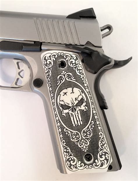 Colt Custom Engraved Ivory Scrimshaw Grips Grim Reaper Skull