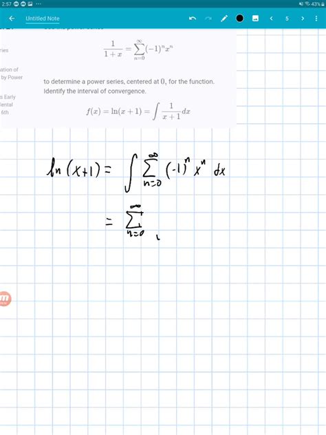 Solved Use The Power Series 1 1 X ∑n 0 ∞ 1 N X N To Determine A Power Series Centered At