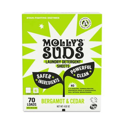 Molly's Suds Laundry Detergent Sheets, Bergamot & Cedar | Thrive Market