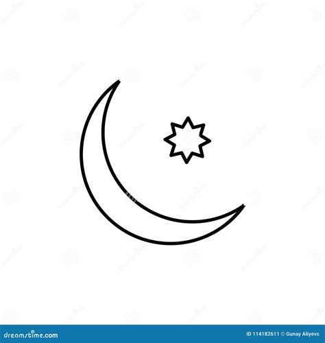 Crescent Moon And Star Icon Element Of Simple Icon For Websites Web