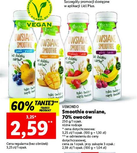 Smoothie Owsiane Jagoda Gruszka Vemondo Cena Promocje Opinie