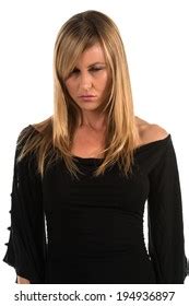 Pretty Petite Blonde Woman Black Long Stock Photo Shutterstock