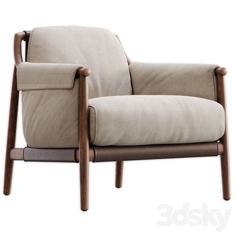 Times Lounge By Poltrona Frau Arm Chair 3d Model