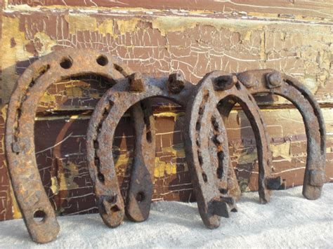 Antique Lucky Horseshoe Rusty Metal Iron Hand Forged Steel Etsy