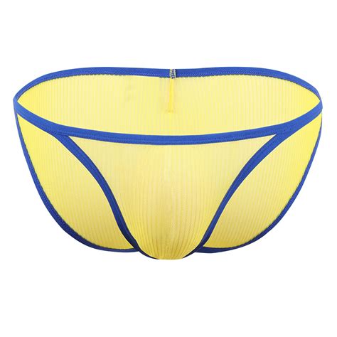 Dovford Mens Bikini Briefs Soft Breathable Bulge Pouch Underwear Micro Mesh Panties Scrunch Butt