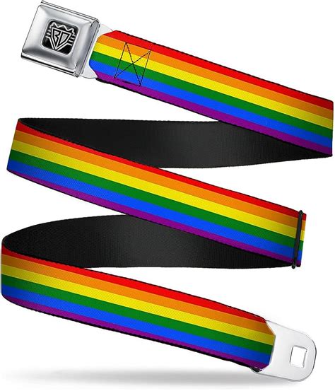 Buckle Down Seatbelt Belt Flag Pride Rainbow 10 Wide