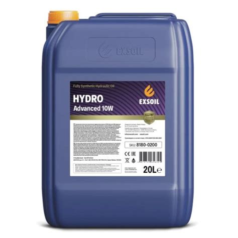 Масло гидравлическое синтетическое Exsoil HYDRO Advanced 10W, 20 л ...