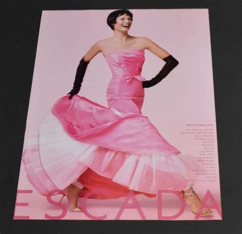 PRINT AD Sexy Heels Long Legs Lady Escada Pink Dress Brunette Art Hair PicClick UK