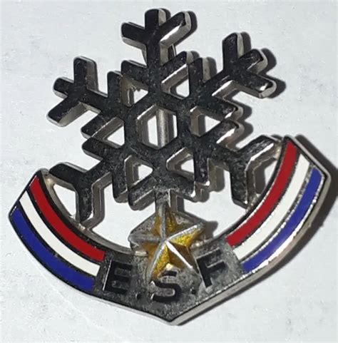 Ere Toile Broche Flocon Esf Fournier Insigne Medaille Brevet Cole