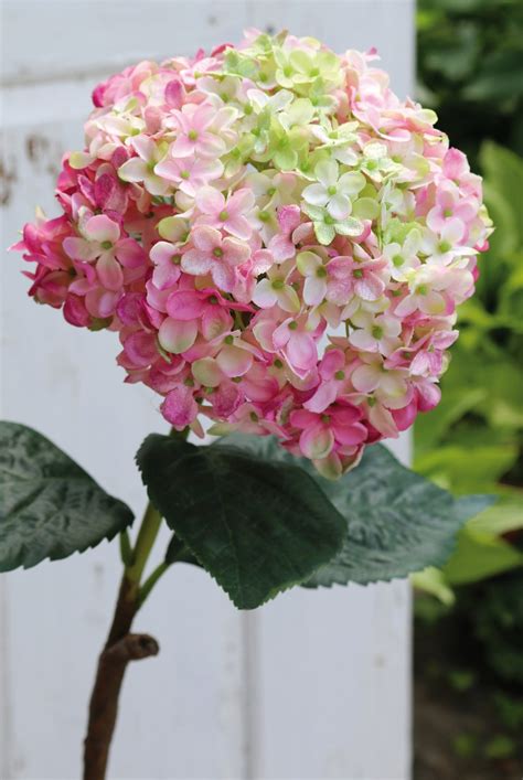 Künstliche Hortensie 60 cm rosa grün