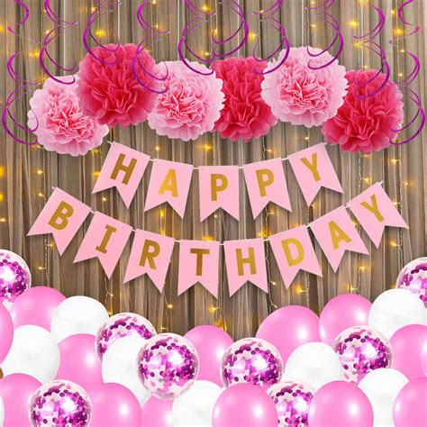 Party Propz Birthday Decoration Items For Girl Pcs Pink Decorations