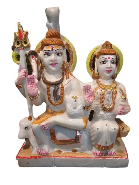 Multicolor Hindu Marble Shiv Parivar Statue For Worship Size 48 Inch