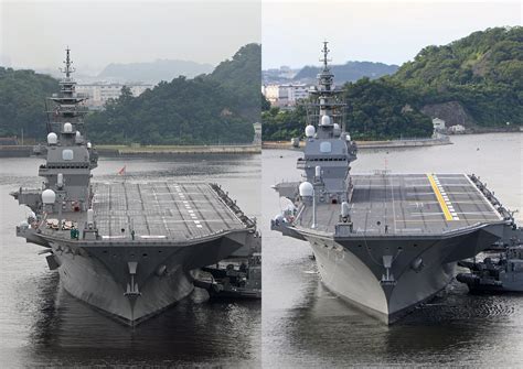 JS Izumo DDH 183 And JS Kaga DDH 184 Deck Marking Difference 4200