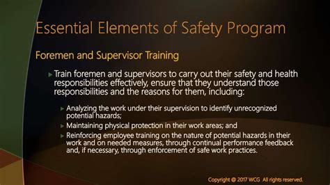 Essential Elements To An Effective Safety Program