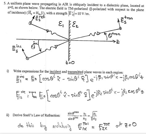 A Uniform Plane Wave Propagating In Air Is Chegg