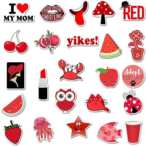 Bright And Bold Red Cute Stickers For A Pop Of Color