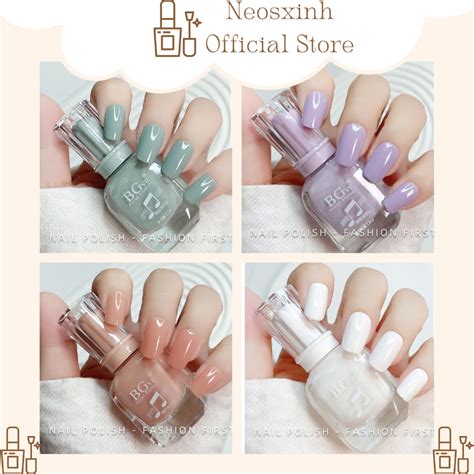 Sơn Móng Tay Fitme ml Mới Logo B G live Màu Nude Đen Trắng Kim Tuyến Tím Neosxinh Nails